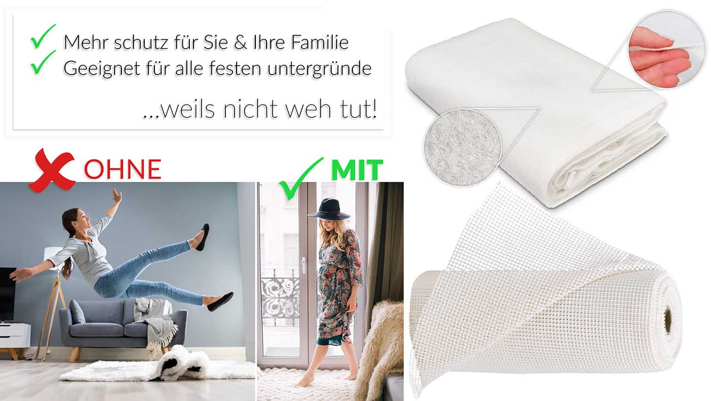 Unsere Anti-Rutsch-Unterlagen: Endlich fester Boden unter den Füßen!