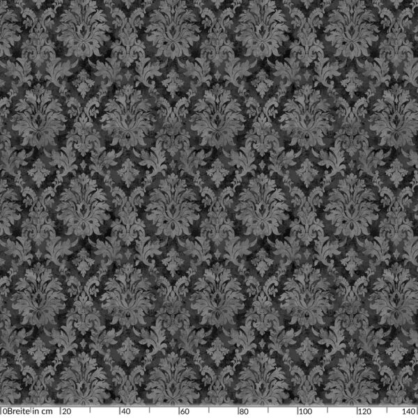 abwaschbare Tischdecke Barock Rankenmuster Anthrazit Wachstuch Wachstuchtischdecke