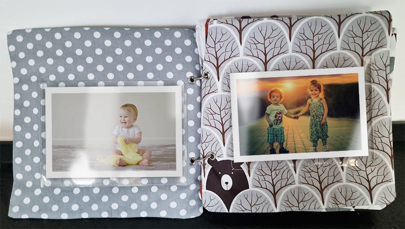 Durchsichtige Tischdecke zum Basteln eines Fotoalbums verwenden