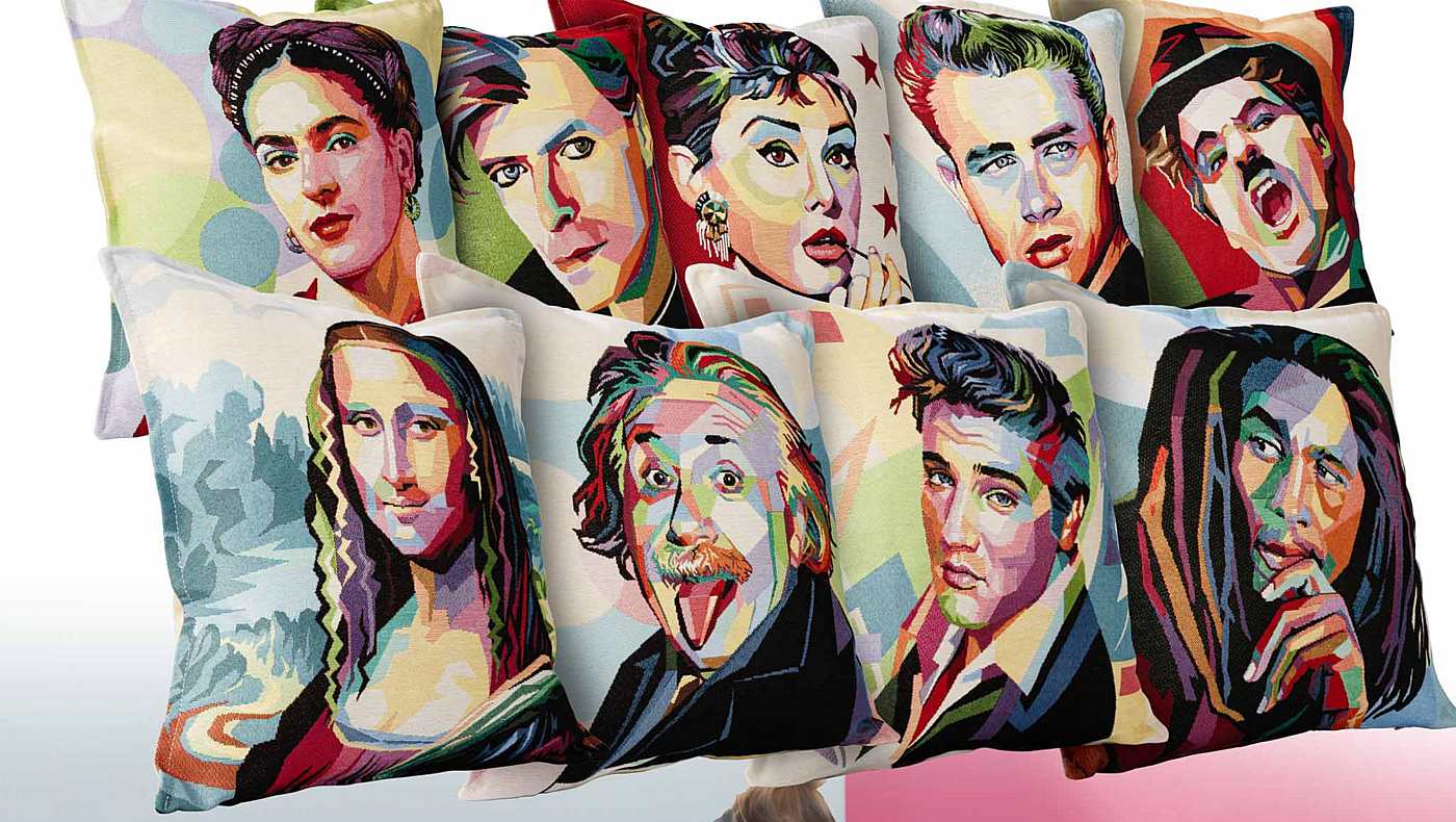 Neue Dekokissen aus Gobelin in trendigem Pop Art- oder Landhaus-Stil