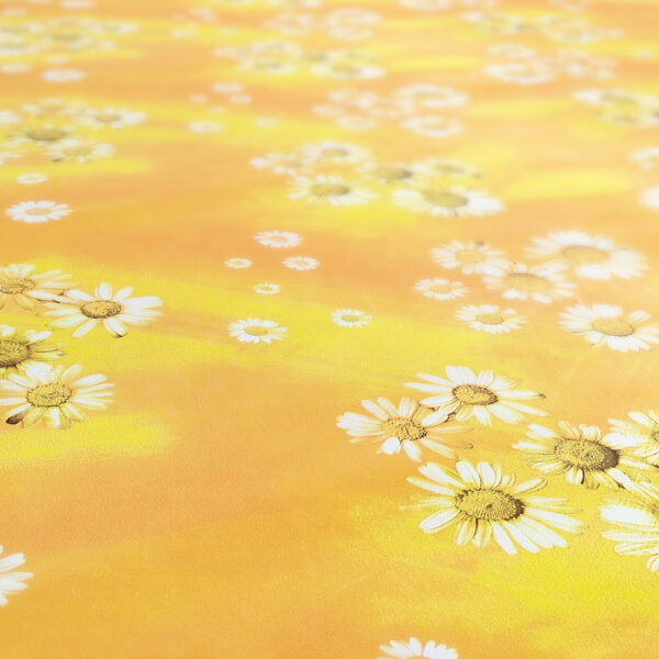 Wachstuchtischdecke Outdoor Tischdecke abwaschbar Gelbe Kamille Blumen Gartentischdecke