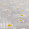 abwaschbare Tischdecke Patchwork Kamille Blumen Grau Wachstuch Wachstuchtischdecke