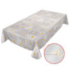 abwaschbare Tischdecke Patchwork Kamille Blumen Grau Wachstuch Wachstuchtischdecke