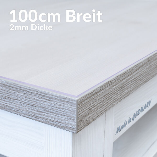 Tischfolie Matt Tischschutzfolie 2mm einseitig mattierte Schutzfolie 100cm Breite