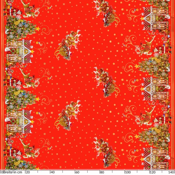 Weihnachtstischdecke abwaschbare Tischdecke Weihnachten Weihnachtsmarkt Rot