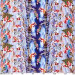 Weihnachtstischdecke Wachstuch Tischdecke abwaschbar Weihnachtsmann Blau