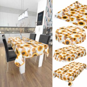 Wachstuchtischdecke Tischdecke abwaschbar Wachstischdecke Sonnenblumen Patchwork Jute Gartentischdecke