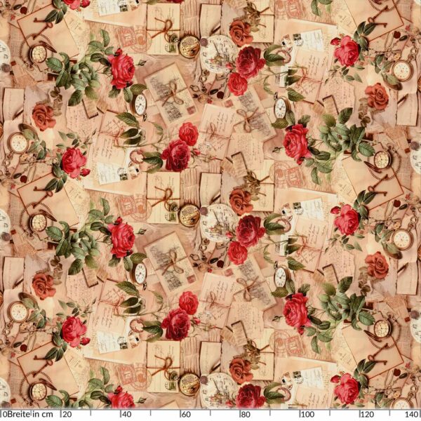 Wachstuch Tischdecke Oldtime Rosen Beige abwascbare Tischdecke Wachstuch Gartentischdecke