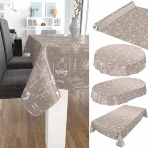 abwaschbare Tischdecke Cafe Bistrot Beige Wachstuch Wachstuchtischdecke