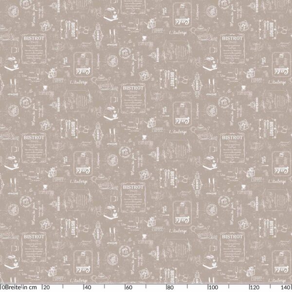 abwaschbare Tischdecke Cafe Bistrot Beige Wachstuch Wachstuchtischdecke