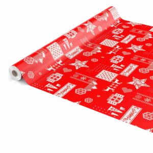 Weihnachtestischdecke abwaschbare Weihnachtsstimmung Rot Wachstuch Wachstuchtischdecke