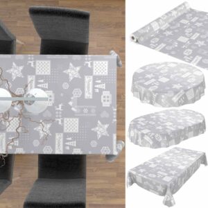 Weihnachtstischdecke Weihnachtsstimmung Silber abwischbar Wachstuch Wachstuchtischdecke