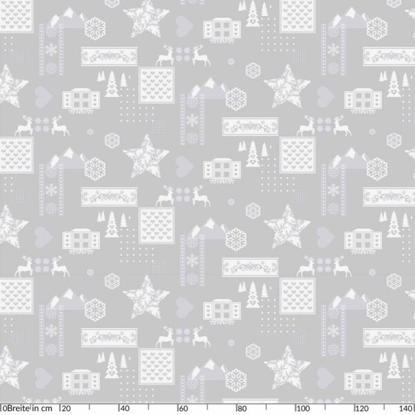 Weihnachtstischdecke Weihnachtsstimmung Silber abwischbar Wachstuch Wachstuchtischdecke