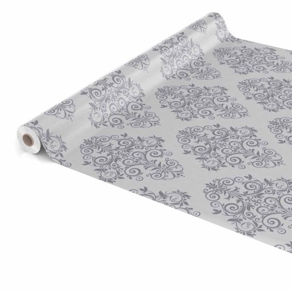 Wachstuch Tischdecke Rankenmuster Uni Grau Silber Wachstischdecke Gartentischdecke