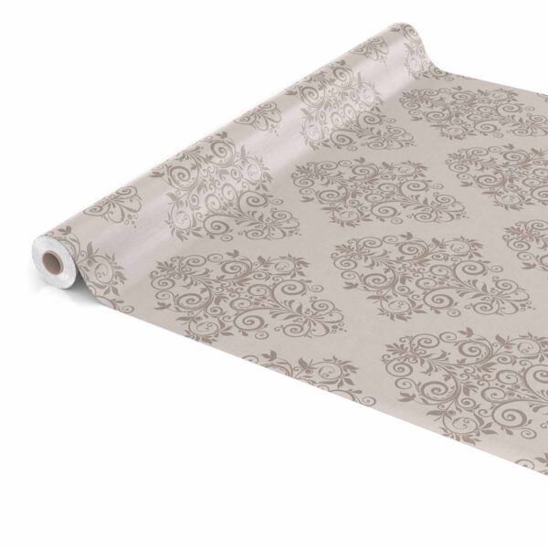 Wachstuch Tischdecke abwaschbar Rankenmuster Uni Beige Wachstuch Gartentischdecke