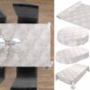Tischdecke Laub Blätter Grau abwaschbar Wachstuch Wachstuchtischdecke