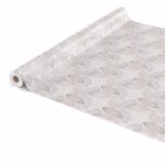 Tischdecke Laub Blätter Grau abwaschbar Wachstuch Wachstuchtischdecke