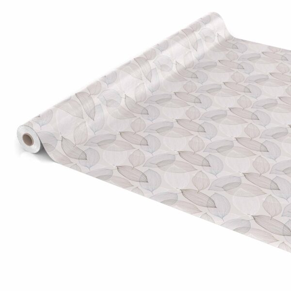 Tischdecke Laub Blätter Grau abwaschbar Wachstuch Wachstuchtischdecke