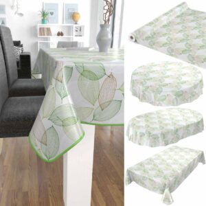 abwaschbare Tischdecke Laub Blätter Grün Wachstuch Wachstuchtischdecke