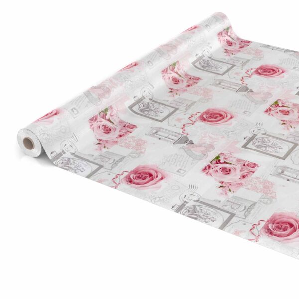 Wachstuch Tischdecke abwaschbar Liebe Rose Grau Wachstischdecke Gartentischdecke