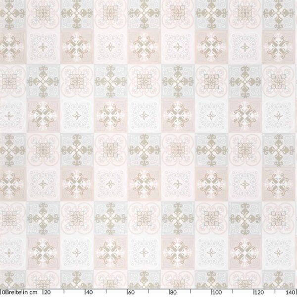 Tischdecke Vintage Fliesenoptik Grau Silber abwaschbar Wachstuch Wachstuchtischdecke