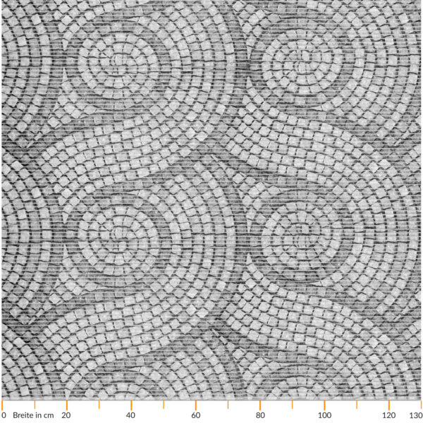 Badematte Weichschaummatte Bad Mosaiksteine Grau Badteppich Breite 130cm Meterware