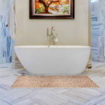Weichschaummatte Badematte Badteppich Flechtwerk Beige Breite 65cm Meterware