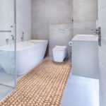 Weichschaummatte Badematte Badteppich Flechtwerk Beige Breite 65cm Meterware