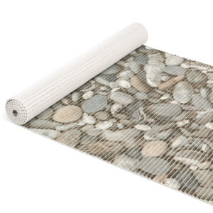 Badematte Weichschaummatte Bad Steine Kieselsteine Grau Breite 65cm Meterware