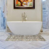 Badematte Weichschaummatte Bad Steine Kieselsteine Grau Breite 65cm Meterware