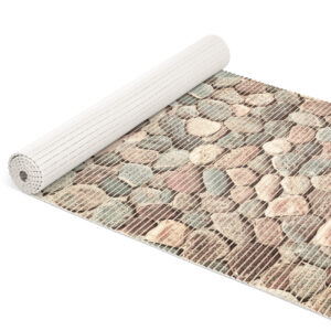 Badematte Weichschaummatte Steine bunt Kieselsteine Breite 65cm Schaummatte Bad