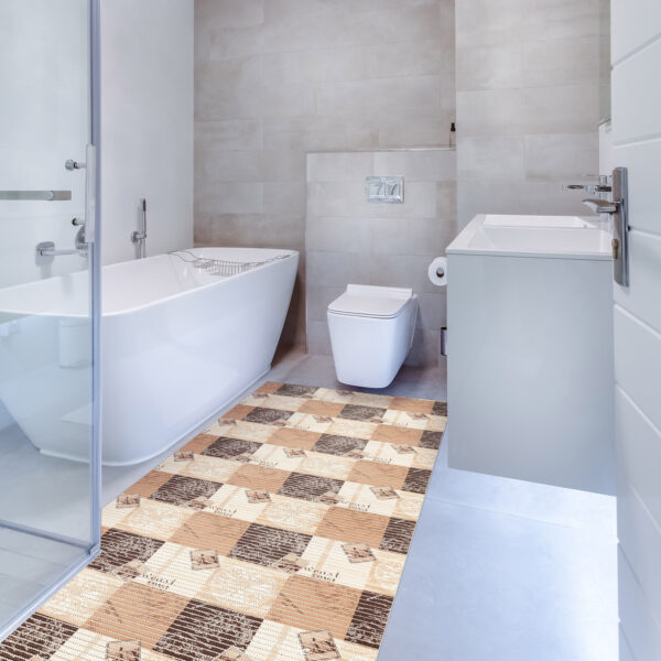 Weichschaummatte Badematte Badvorleger Schaummatte Maritim Cappuccino Breite 65cm
