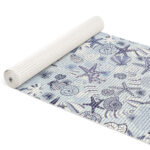 Weichschaummatte Badematte Seestern Muscheln Blau Breite 65cm Meterware