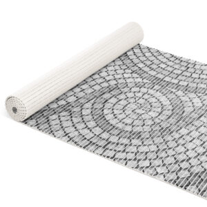 Badematte Weichschaummatte Bad Mosaiksteine Steine in Grau Breite 65cm Meterware