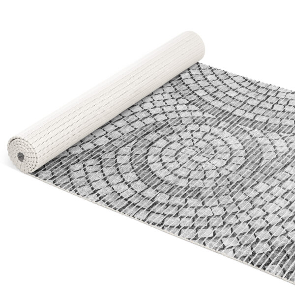 Badematte Weichschaummatte Bad Mosaiksteine Steine in Grau Breite 65cm Meterware