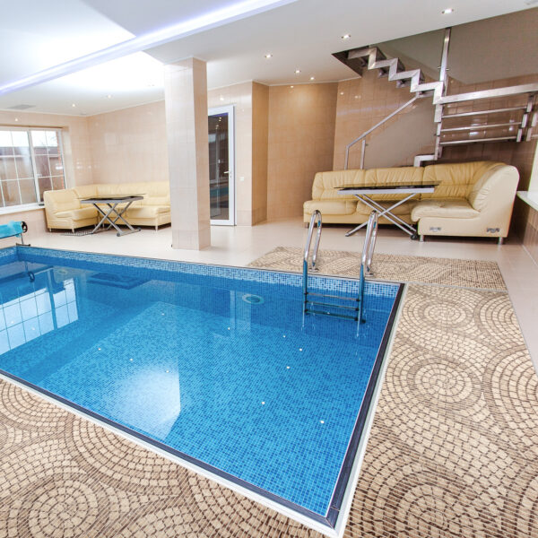 Badematte Weichschaummatte Badvorleger Schaummatte Mosaiksteine Beige Breite 65cm