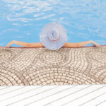 Badematte Weichschaummatte Badvorleger Schaummatte Mosaiksteine Beige Breite 65cm