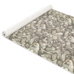 Badematte Weichschaummatte Bad Steine Kieselsteine Grau Breite 130cm Meterware