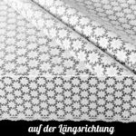 Tischdecke abwaschbar Lace Vinyl Häkel Spitze Optik Blumen Kamille Weiß