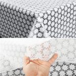 Tischdecke abwaschbar Lace Vinyl Häkel Spitze Optik Blumen Kamille Weiß