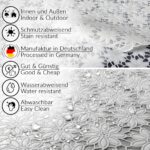 Tischdecke abwaschbar Lace Vinyl Häkel Spitze Optik Blumen Kamille Weiß
