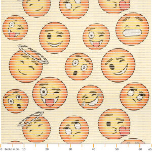 Badematte Weichschaummatte Smiley Emoji Gelb Breite 65cm Badvorleger Meterware