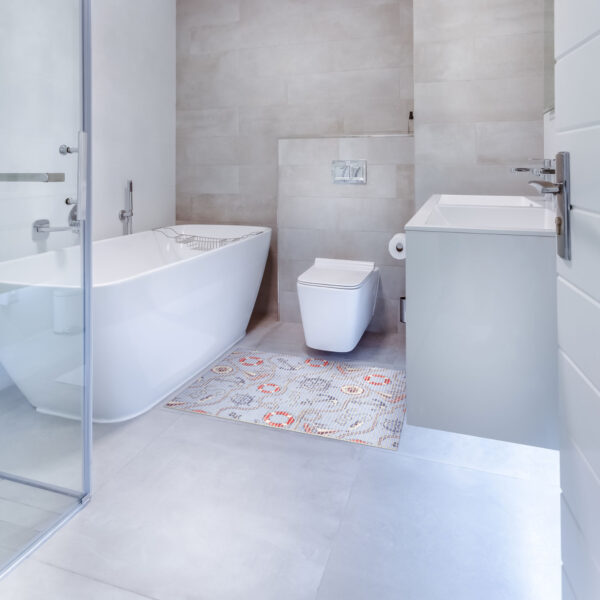 Badematte Kompas Port Seefahrt Blau Breite 65cm Weichschaummatte Badvorleger