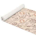 Badematte Weichschaummatte Badvorleger Schaummatte Kompas Seefahrt Beige Breite 65cm