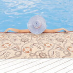 Badematte Weichschaummatte Badvorleger Schaummatte Kompas Seefahrt Beige Breite 65cm