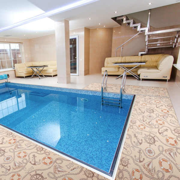 Badematte Weichschaummatte Badvorleger Schaummatte Kompas Seefahrt Beige Breite 65cm