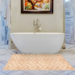 Badematte Weichschaummatte Parkett Holz Dunkelbeige Breite 130cm Badvorleger Meterware