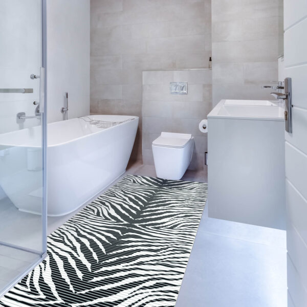 Weichschaummatte Badematte Schaummatte Bad Zebra Muster Breite 65cm Meterware