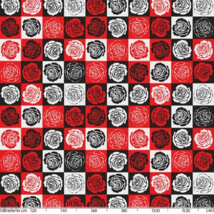 Wachstischdecke abwaschbar Rosen PopArt Retro Style Rot Schwarz Weiß Wachstuch Wachstuchtischdecke