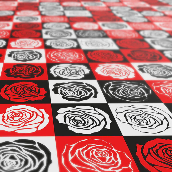 Wachstischdecke abwaschbar Rosen PopArt Retro Style Rot Schwarz Weiß Wachstuch Wachstuchtischdecke